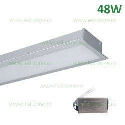 Corp Iluminat LED 48W 120cm Incastrabil Liniar EL-S77 Gri Emergenta